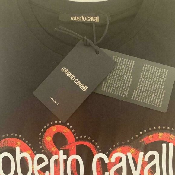 Roberto Cavalli Snake Black T-Shirt Size: XL SLIM FIT - Picture 5 of 5